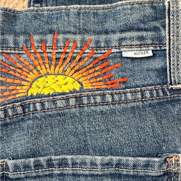MOTHER The Tomcat Ankle “Roasting Nuts” Jeans 🌞 Embroidered Sun | Size 28 - Picture 14 of 16
